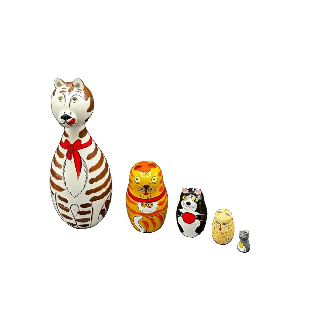 Russian Matryoshka Style Nesting Cat Set